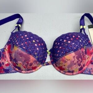 NWT Deesse PURPL/ PNK Lightly Lined Underwire, 38C *P1064